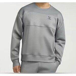 MESSI Collection Mens Crew Neck Long Sleeve Sweatshirt Monument Gray LARGE
